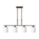 Signature 4 Light 35 inch Antique Bronze Island Pendant Ceiling Light