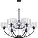 Zane 9 Light 36 inch Black Chandelier Ceiling Light