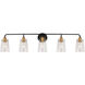 Ronna 5 Light 45 inch Black and Soft Gold Bath & Vanity Wall Light
