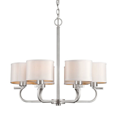 Signature 6 Light 26 inch Brushed Nickel Chandelier Ceiling Light