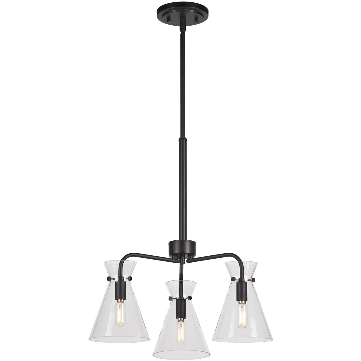 Beaker 3 Light 18 inch Black Chandelier Ceiling Light