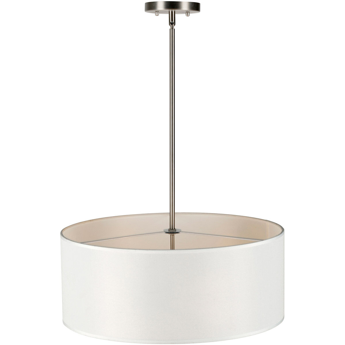 Betty 3 Light 20 inch Brushed Nickel Drum Pendant Ceiling Light