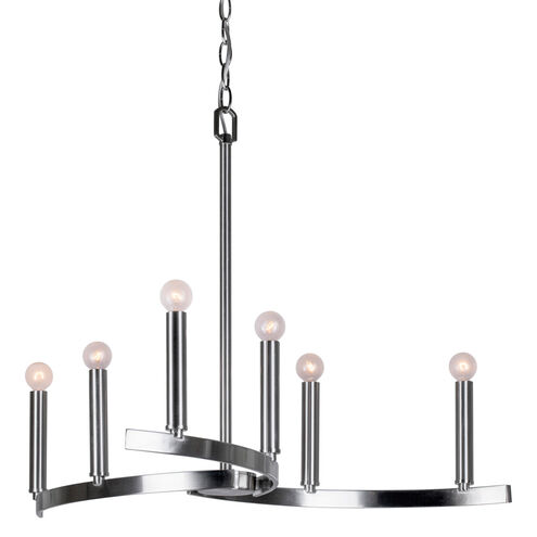 Signature 6 Light 27.25 inch Brushed Nickel Chandelier Ceiling Light