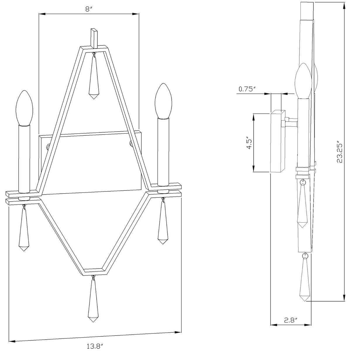 Robin 2 Light 14 inch Soft Gold ADA Wall Sconce Wall Light