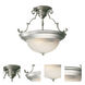 Signature 2 Light 15 inch Brushed Nickel Semi Flush Mount Ceiling Light