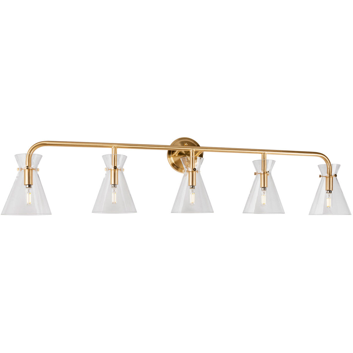 Beaker 5 Light 46 inch Soft Gold Vanity Light Wall Light