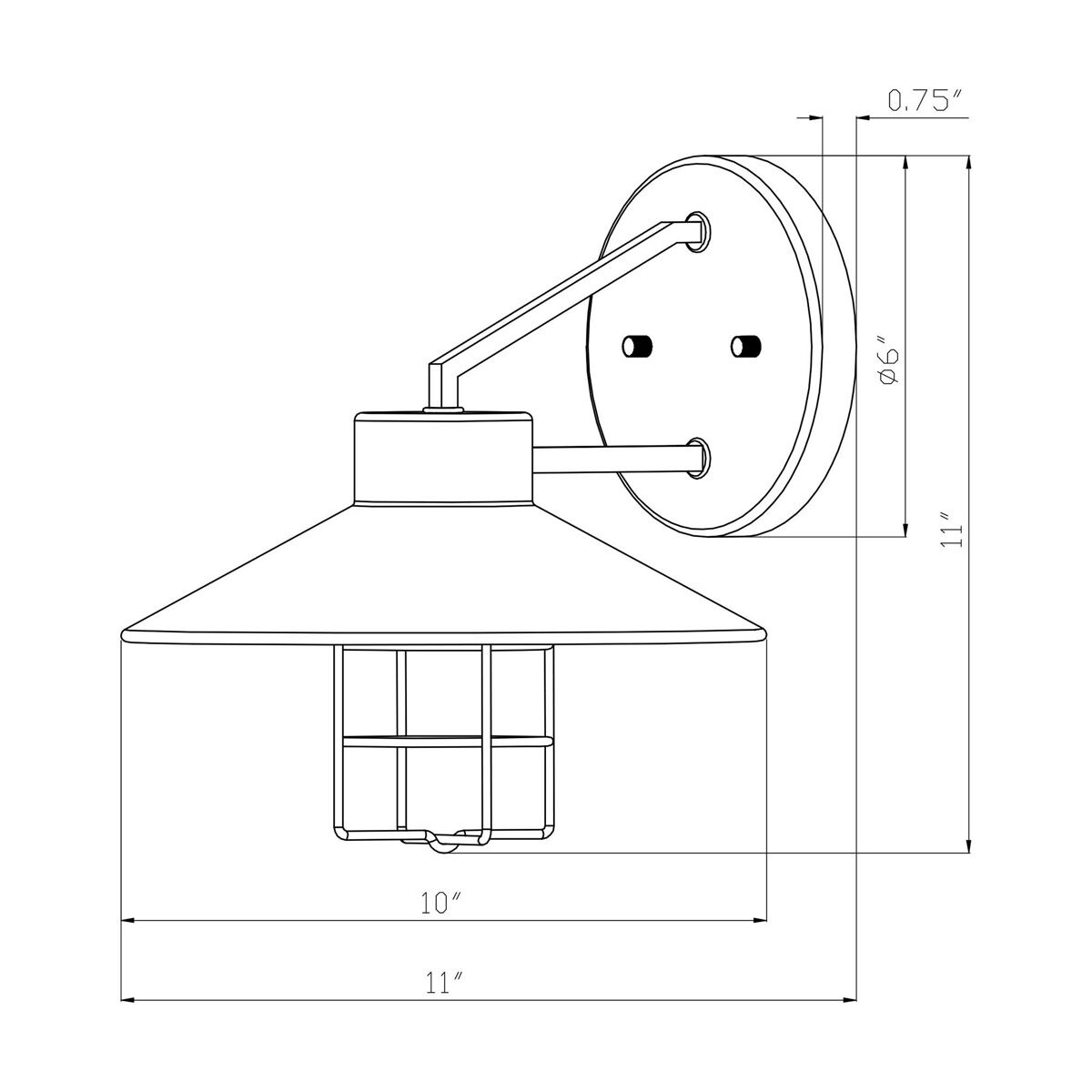Signature 1 Light 11 inch Black Outdoor Wall Light