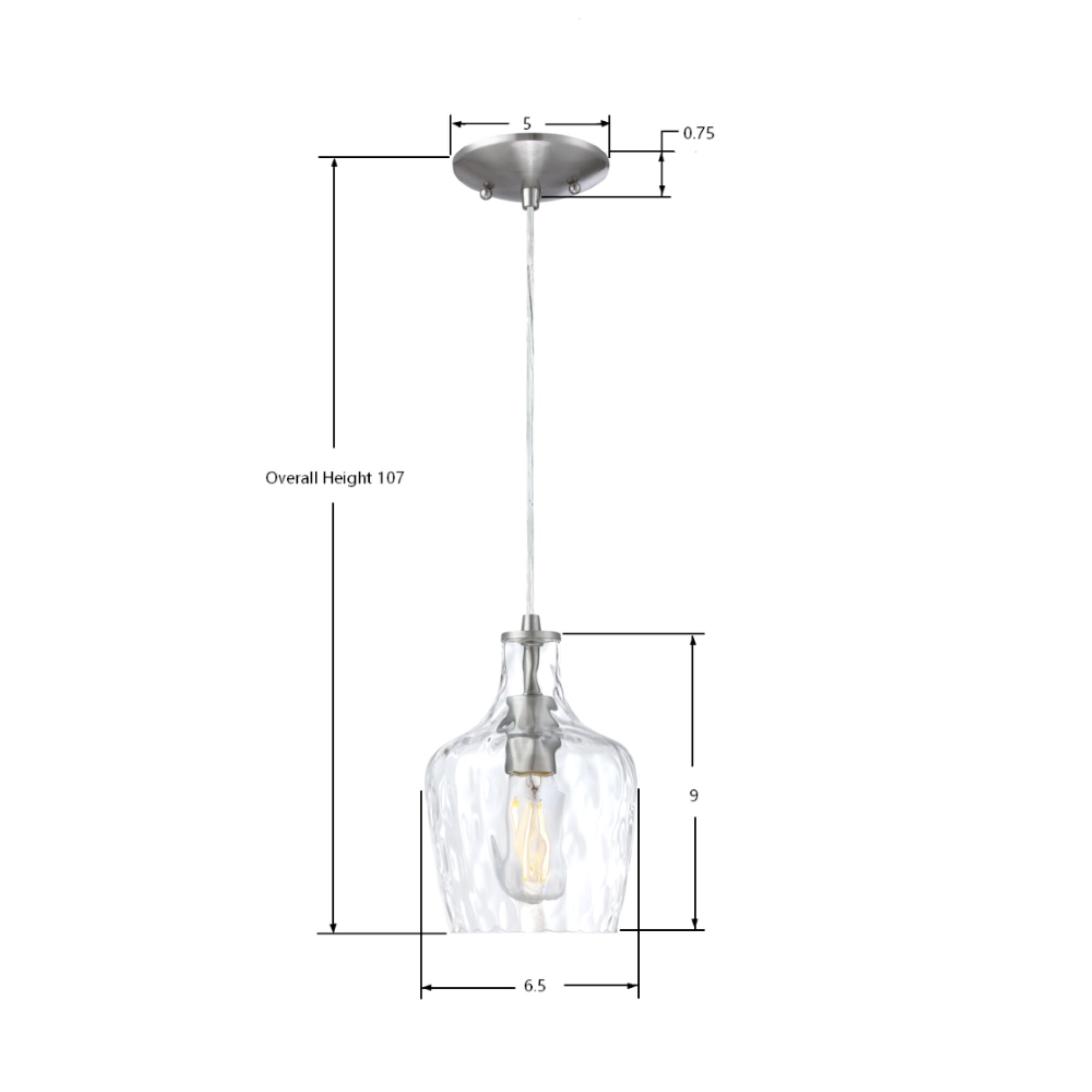 Milo 1 Light 7 inch Brushed Nickel Mini Pendant Ceiling Light