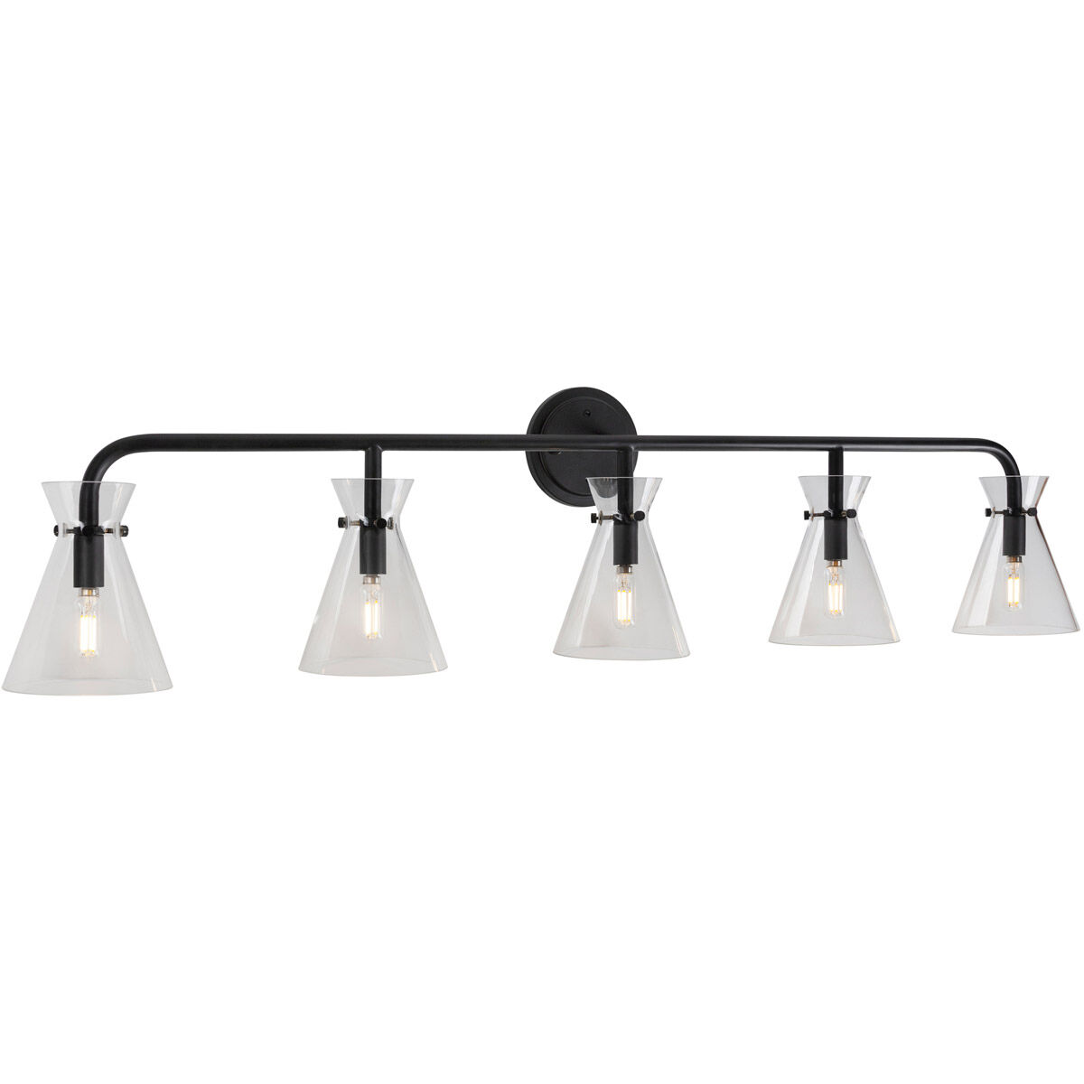 Beaker 5 Light 46 inch Black Vanity Light Wall Light