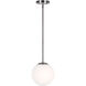 Selene 1 Light 8 inch Brushed Nickel Mini Pendant Ceiling Light