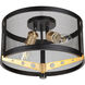 Takoma 2 Light 14 inch Black and Soft Gold Flush Mount Ceiling Light