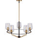 Palmer 5 Light 29 inch Black and Soft Gold Chandelier Ceiling Light