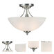 Signature 2 Light 13.5 inch Brushed Nickel Semi Flush Mount Ceiling Light