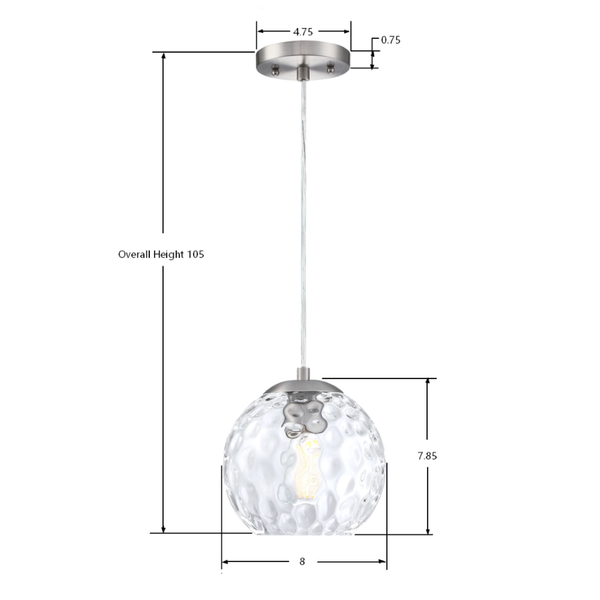 Milo 1 Light 8 inch Brushed Nickel Mini Pendant Ceiling Light