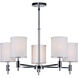 Flo 5 Light 25 inch Chrome Chandelier Ceiling Light, Adapts to Sloped Ceiling