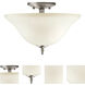 Signature 2 Light 13 inch Brushed Nickel Semi Flush Mount Ceiling Light