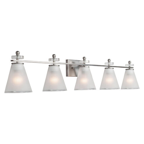 Signature 5 Light 46 inch Brushed Nickel Vanity Light Wall Light
