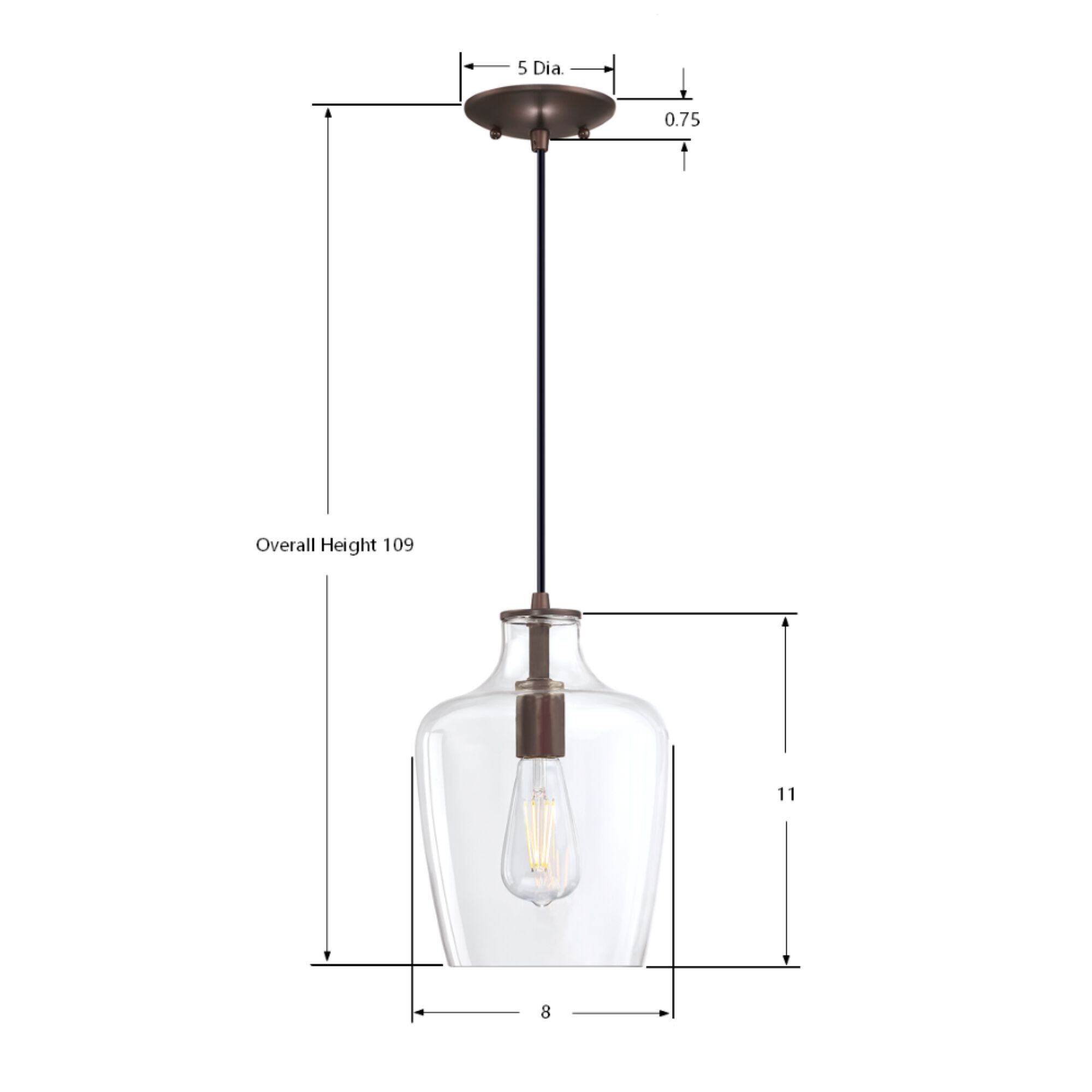 Milo 1 Light 8 inch Antique Bronze Mini Pendant Ceiling Light