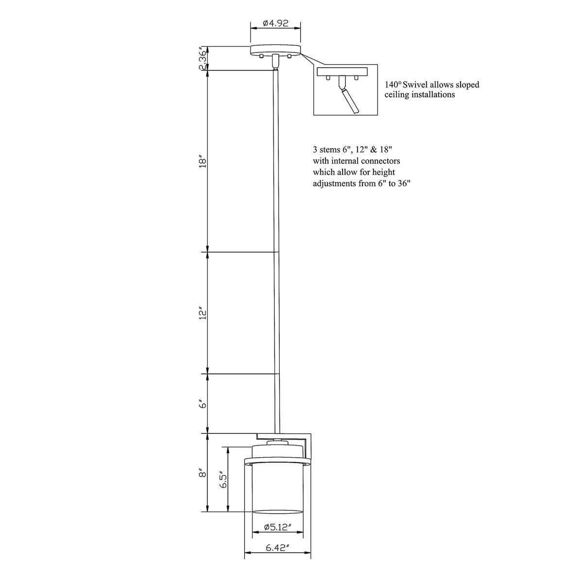 Signature 1 Light 7 inch Antique Bronze Mini Pendant Ceiling Light