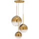 Callisto 3 Light 17 inch Soft Gold Pendant Ceiling Light