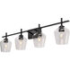 Chalice 4 Light 39 inch Black Vanity Light Wall Light