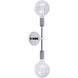 Baton 2 Light 5 inch Chrome Wall Sconce Wall Light in Chestnut