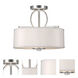 Signature 3 Light 14 inch Brushed Nickel Semi Flush Mount Ceiling Light