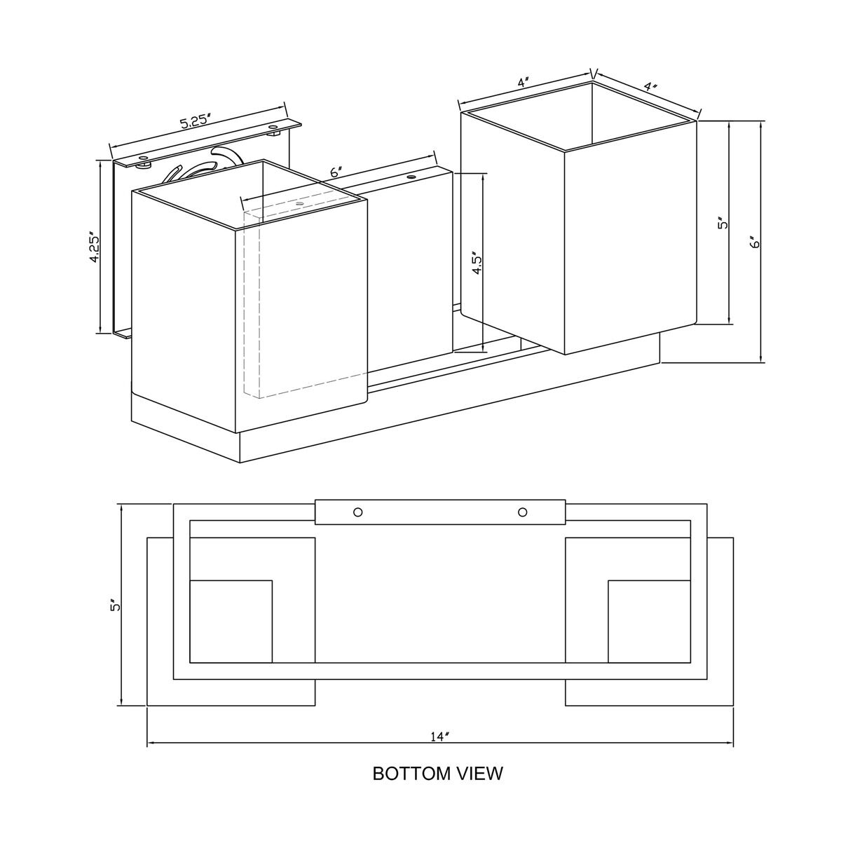 Signature 2 Light 14 inch Antique Bronze Vanity Light Wall Light
