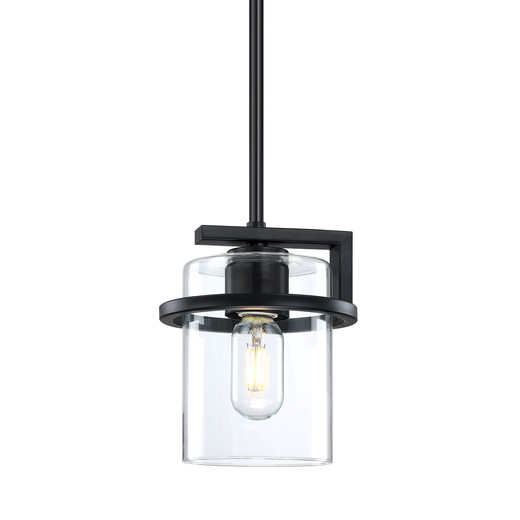 Halo 1 Light 7 inch Black Mini Pendant Ceiling Light