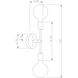 Baton 2 Light 5 inch Chrome Wall Sconce Wall Light in Chestnut