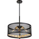 Takoma 3 Light 20 inch Black and Soft Gold Drum Pendant Ceiling Light