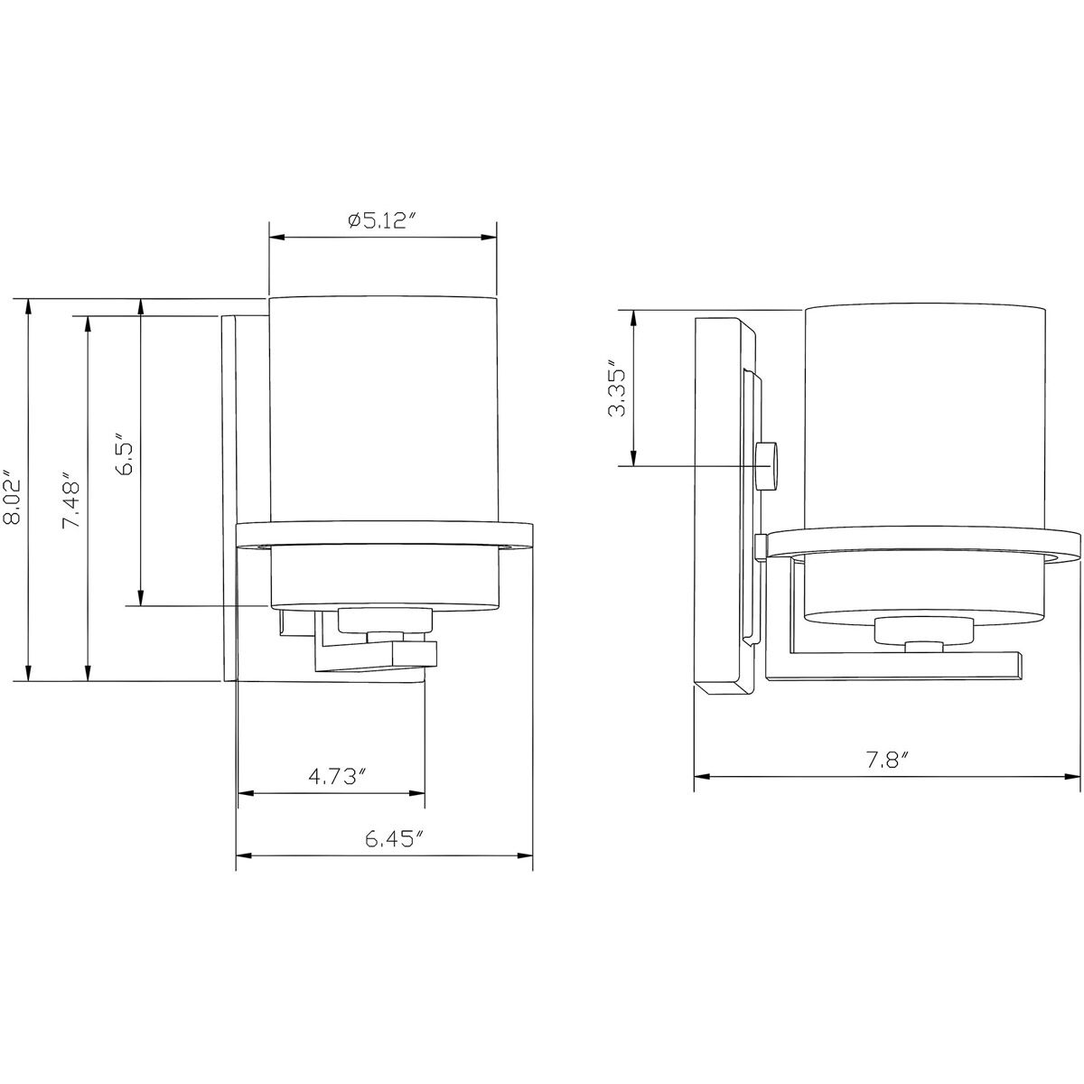Halo 1 Light 7 inch Black Wall Sconce Wall Light