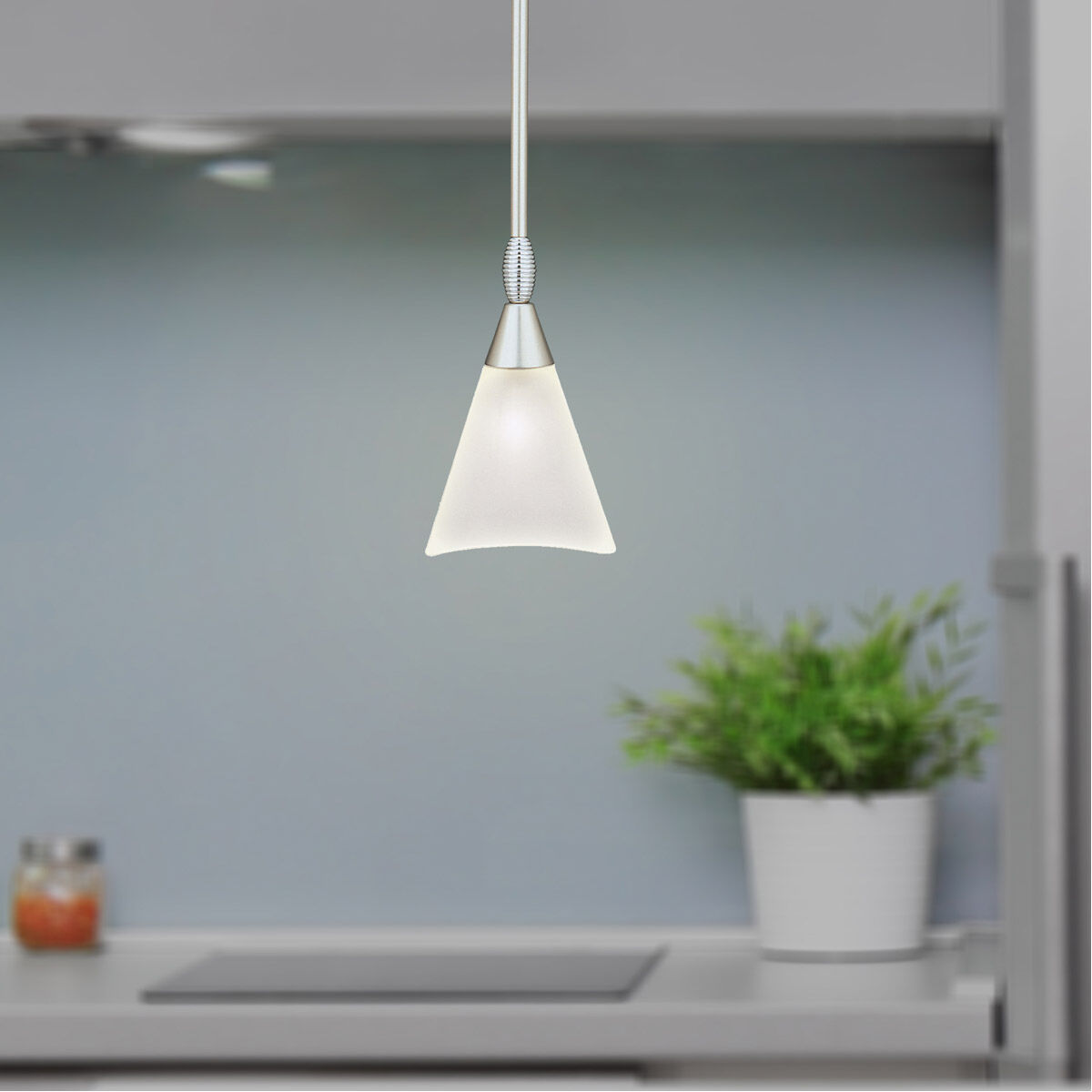 Signature 1 Light 5 inch Brushed Nickel Mini Pendant Ceiling Light