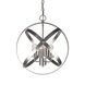 Signature 4 Light 16 inch Brushed Nickel Globe Pendant Ceiling Light