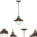 Signature 1 Light 10.5 inch Antique Bronze Mini Pendant Ceiling Light