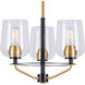 Palmer 3 Light 17 inch Black and Soft Gold Chandelier Ceiling Light