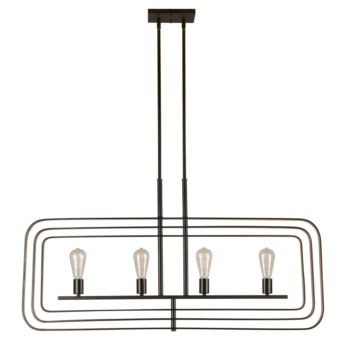 Signature 4 Light 3 inch Black and Gold Chandelier Ceiling Light