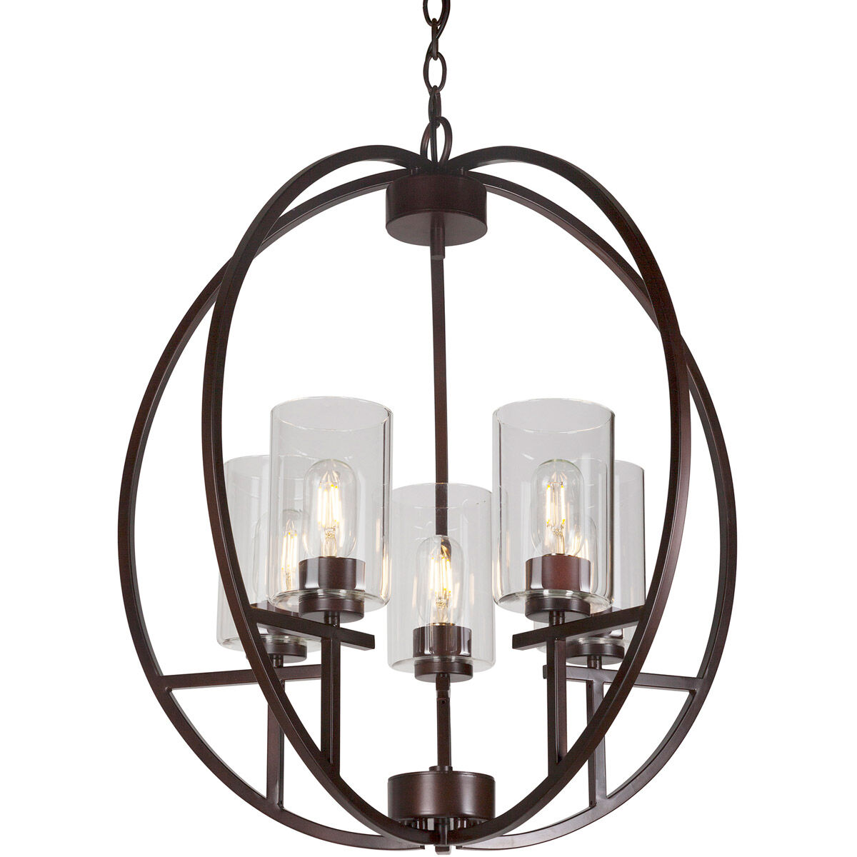 Orbit 5 Light 24 inch Antique Bronze Chandelier Ceiling Light