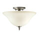 Signature 2 Light 13 inch Brushed Nickel Semi Flush Mount Ceiling Light