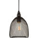 Mesh 1 Light 7 inch Black Industrial Mesh Cage Pendant Ceiling Light