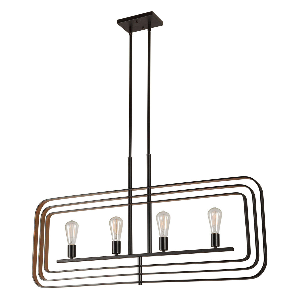 Signature 4 Light 3 inch Black and Gold Chandelier Ceiling Light