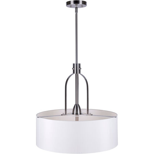 Tama 3 Light 21 inch Brushed Nickel Drum Pendant Ceiling Light