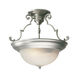 Signature 2 Light 15 inch Brushed Nickel Semi Flush Mount Ceiling Light