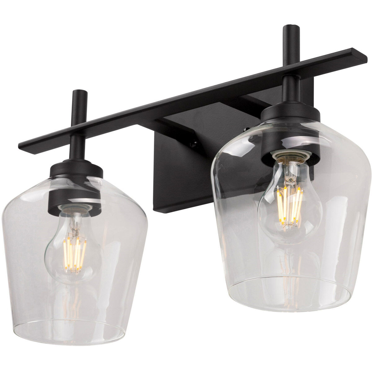 Chalice 2 Light 17 inch Black Vanity Light Wall Light