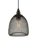 Mesh 1 Light 7 inch Black Industrial Mesh Cage Pendant Ceiling Light