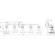 Beaker 5 Light 46 inch Black Vanity Light Wall Light
