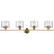 Zane 4 Light 45 inch Soft Gold Vanity Light Wall Light