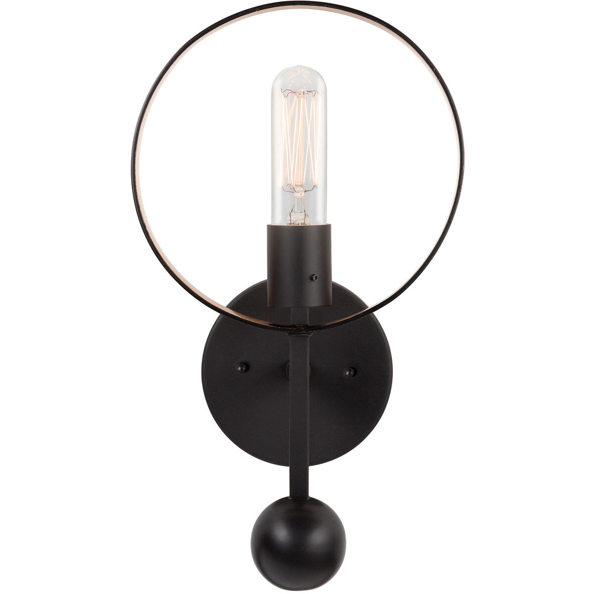 Monocle 1 Light 8 inch Black and Gold ADA Sconce Wall Light