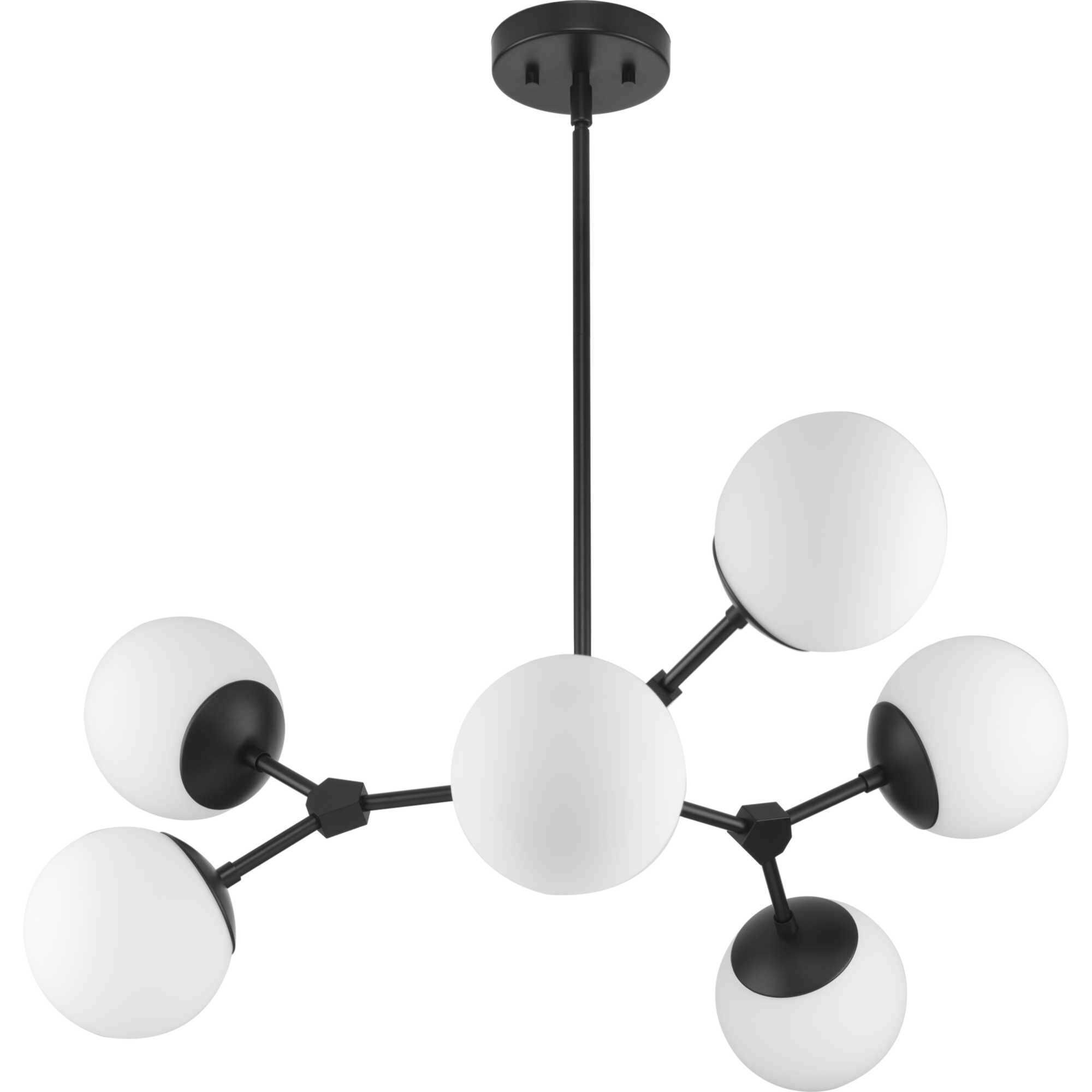 Haas 6 Light 33.5 inch Matte Black Chandelier Ceiling Light, Design Series