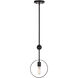 Monocle 1 Light 8 inch Black and Gold Mini Pendant Ceiling Light